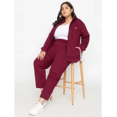 YHA Maroon Fleece Solid Tracksuit - Pack of 1 - None