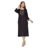 JC4U - Navy Rayon Womens Straight Kurti - XXL