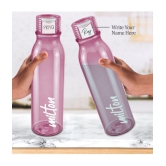 Milton Name Tag Pet Water Bottle, Set of 2, 1 Litre Each, Burgundy - Burgundy