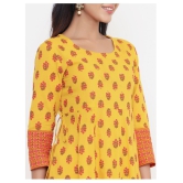 Kbz Yellow Cotton Anarkali Kurti - M