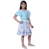 Arshia Fashions - Blue Polyester Girls Top With Skirt ( ) - None