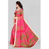 LEELAVATI - Pink Crepe Saree With Blouse Piece ( Pack of 1 ) - Pink