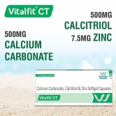 Vitalfit CT Calcium Carbonate Zinc Vitamin D Softgels | Multimineral Support for Cardiac, Bone & Heart Health | For Men and Women