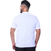 Men Solid Polo Neck Cotton Blend White T-Shirt