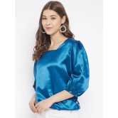 Women Pink Solid Square Neck Satin Blouson Top