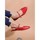 Shoetopia Red Womens Flats - None