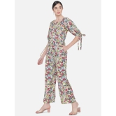 ALL WAYS YOU Women jumpsuit Poly Crepe fabric with Half Sleeves & Square Neck Multicolor XXL