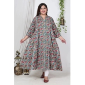 Swasti Cotton Blend Printed Flared Womens Kurti - Off White ( Pack of 1 ) - None