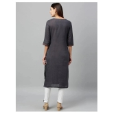 Alena Grey Cotton Straight Kurti - S