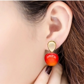 Red Cherry Earrings with Pearl Accents For Women & Girls - Design 5