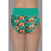 Madam - Green Cotton Printed Womens Briefs ( Pack of 1 ) - None