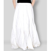 Sttoffa - White Cotton Womens Broomstick Skirt ( Pack of 1 ) - 34