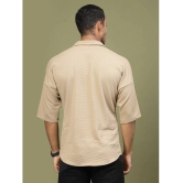 Rigo Polyester Oversized Fit Striped Half Sleeves Mens Casual Shirt - Beige ( Pack of 1 ) - None