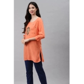 JC4U - Peach Rayon Womens Straight Kurti - S