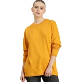 PPTHEFASHIONHUB - Mustard Cotton Blend Loose Fit Womens T-Shirt ( Pack of 1 ) - None