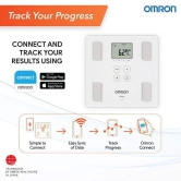 Omron HBF 222T Complete Digital Body Composition Monitor With Bluetooth for Omron Connect App Experience, Displays BMI, Body Fat, Skeletal Muscle and Visceral Fat Level