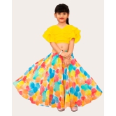 Girls Multicolour Georgette Silk Lehenga and Three Layered Frill Blouse Set Ethnic Wear Girls-Yellow / 4 Years-5 Years