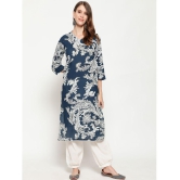 Antaran Cotton Printed Kurti With Salwar Womens Stitched Salwar Suit - Blue ( Pack of 1 ) - None