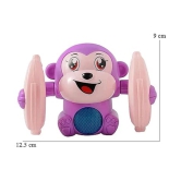 Sevriza™ Dancing and Spinning Rolling Doll Tumble Monkey Toy Voice Control Banana Monkey with Musical Toy for Kids (Multi Color)