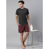 JOVEN MEN CHECKED PURE COTTON EASY SHORTS-L