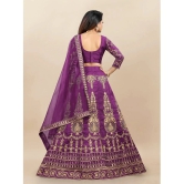 A TO Z CART Purple Silk Girls Lehenga Choli Set ( Pack of 1 ) - None