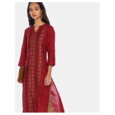 Karigari - Red Rayon Women's A-line Kurti ( Pack of 1 ) - M