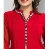 Meher Impex - Red Georgette Women''s Double Layered Kurti ( Pack of 1 ) - L