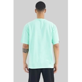 AKTIF Cotton Blend Oversized Fit Solid Half Sleeves Mens T-Shirt - Mint Green ( Pack of 1 ) - None