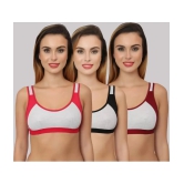 Kiran Enterprises Multicolor Cotton Non Padded Womens T-Shirt Bra ( Pack of 3 ) - None