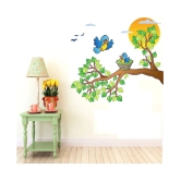 Asmi Collection Baby Birds in Nest on Tree Branch Wall Sticker ( 70 x 75 cms )