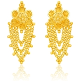 LUV FASHION Golden Drop Earrings ( Pack of 1 ) - Golden