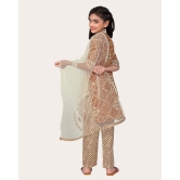 Girls Festive & Party Kurta, Pyjama & Dupatta Set-Orange / 13 - 14 Years