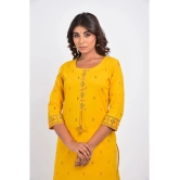 Swasti - Yellow Cotton Womens Straight Kurti ( Pack of 1 ) - None