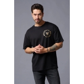 Chinese DEVIL (Gold Foil Print) Black Oversized T-Shirt for Men XXL