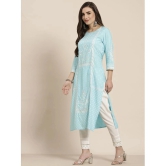 Juniper - Blue Rayon Womens Straight Kurti ( Pack of 1 ) - None