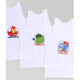 Bodycare Kids Boys White Avengers Printed Vest Pack Of 3 - None