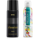 Riya Classico & Melody Perfume Body Spray for Unisex 150 ml ( Pack of 2 )