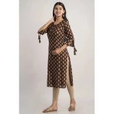 MAUKA - Brown Rayon Womens Straight Kurti ( Pack of 1 ) - None