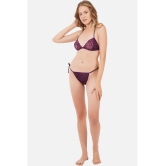 SELETA - Purple Cotton Lycra Women's Bra & Panty Set ( Pack of 1 ) - None