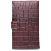 samtroh Croco Desing Leather Brown Passport Holder - Brown