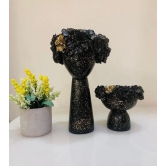 Adorable Tiara Vases-Sparkling Black / Resin | Matt Finish / Single Small : H: 5 | L: 6 | W: 5 (inch)