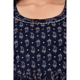 KASHVI Creation Women's Cotton Floral Printed  Maternity Feeding Kurta- (Navy  Blue )