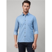 UrbanMark 100% Cotton Slim Fit Solids Full Sleeves Mens Casual Shirt - Light Blue ( Pack of 1 ) - None