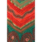 Orange And Green Long Ghagra Skirt from Jaipur with Aari Embroidery and Sequins