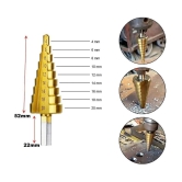 Rangwell 4-20mm HSS Steel Titanium Step Drill Bits Step Cone Cutting Tool Core Drill Bit Steel Woodworking Wood Metal Drilling Step Drill.