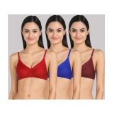 Kiran Enterprises - Multicolor Cotton Blend Non Padded Womens Everyday Bra ( Pack of 3 ) - None