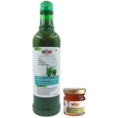 WOW ZIP - GO HERBS & NUTRITION -100% Pure Aloevera Wheatgrass Herbal Juice (750 Mlx 1 + 1 Honey 55g) Free Immunity Enhancing Honey.