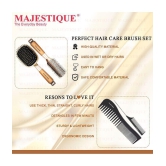 Majestique 4Pcs Hair Brush Set Paddle, Styling, Tail Comb & Wide Tooth Comb