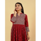 KIPEK - Maroon Rayon Womens A-line Kurti ( Pack of 1 ) - None