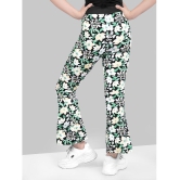 Green and Black printed Flared jeggings - None